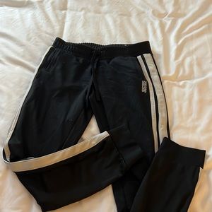 Black sweatpants with White stripes, child size 12